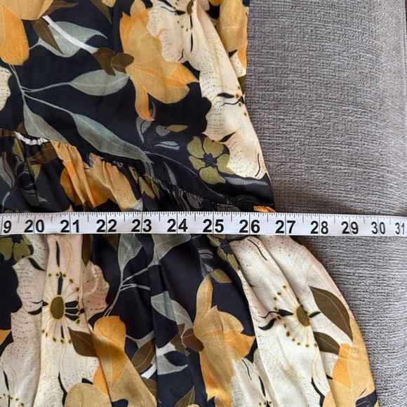 Blånk London Floral Stripe Tiered Shirt Dress Tunic Boho 3/4 Sleeve 2X Earthy - Picture 14 of 16